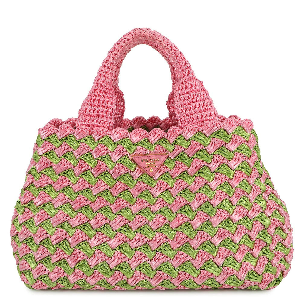 Prada Canapa Raffia Tote Bag Handbag